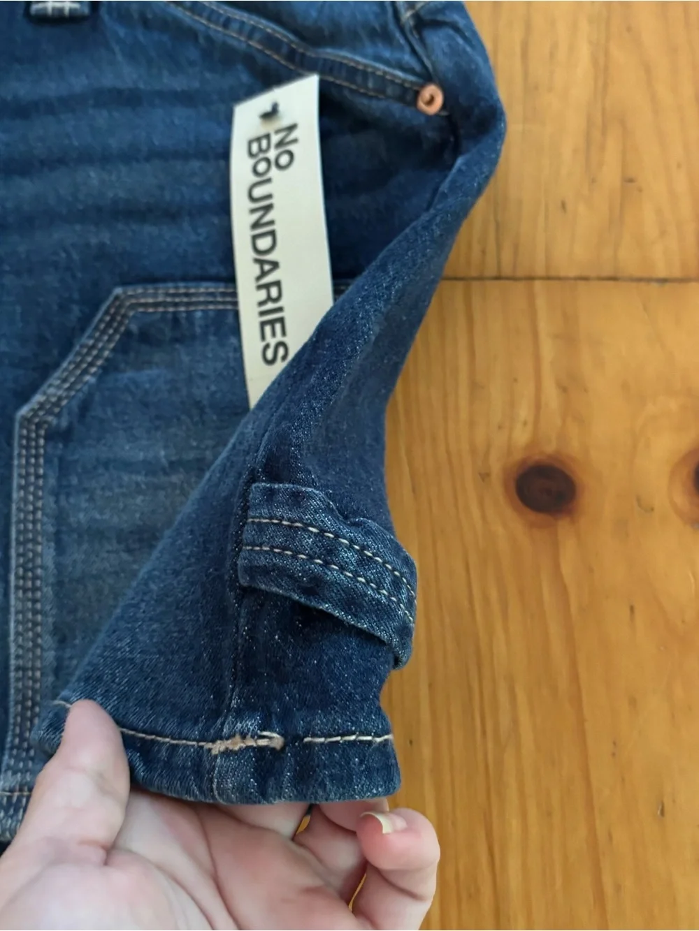 NWT No Boundaries Carpenter Denim Mini Skirt Low Rise Small 4-6 - Picture 7 of 12